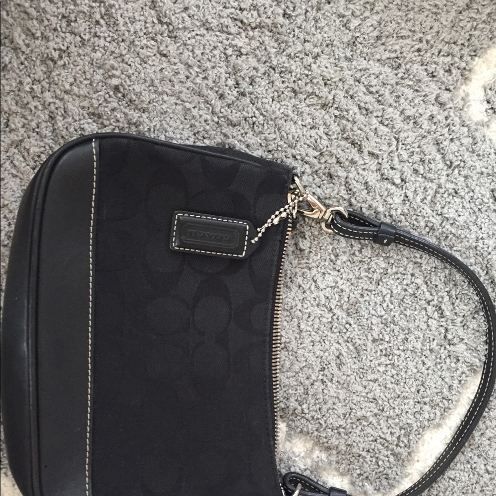 Classic Coach Black Canvas Purse